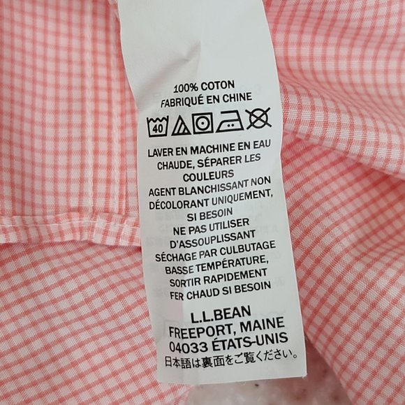 LL Bean Mens Medium Regular Shirt Traditional Fit Short Sleeve 280481 Orange - Picture 4 of 9